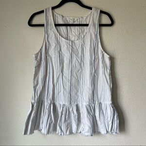 Beachlunchlounge Striped Peplum Sleeveless Top